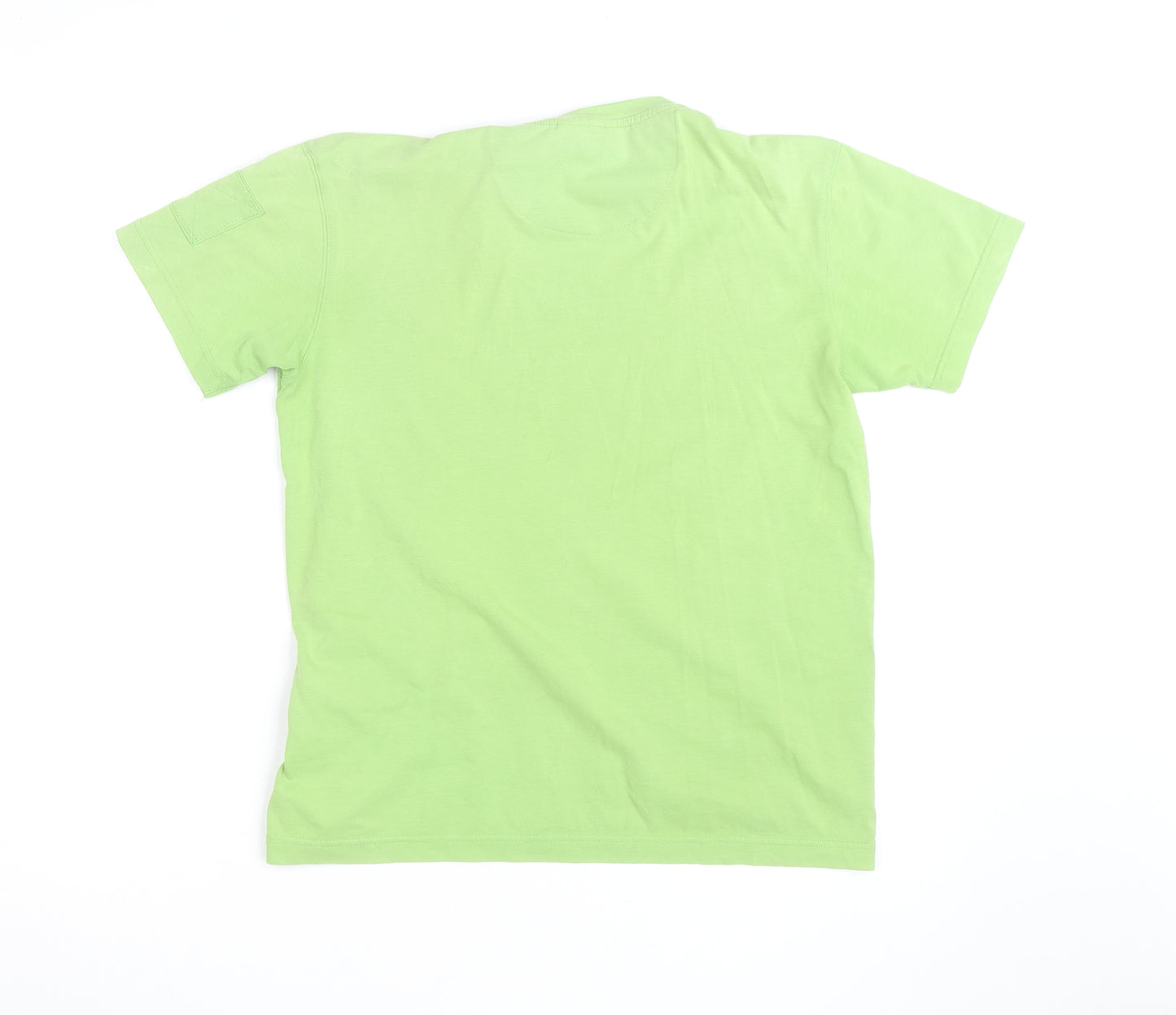 Sun Valley Men's Green Graphic Print Cotton Crew Neck T-Shirt M