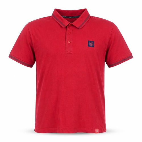 Duck and Cover Men's Red Collared Cotton Polo Shirt Size M