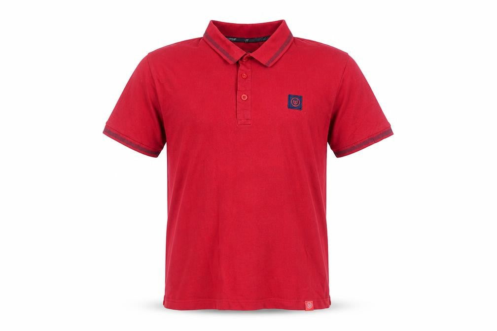Duck and Cover Men's Red Collared Cotton Polo Shirt Size M