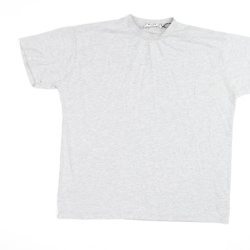 NA-KD Men’s Grey Crew Neck Short Sleeve Cotton T-Shirt Size S