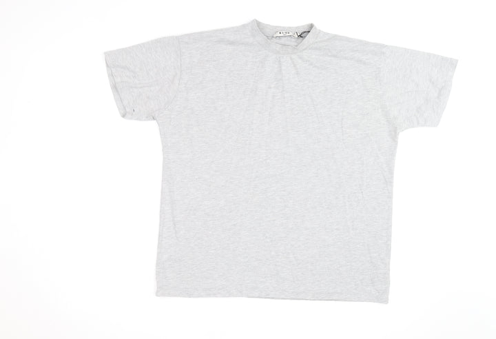 NA-KD Men’s Grey Crew Neck Short Sleeve Cotton T-Shirt Size S