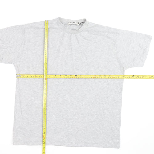 NA-KD Men’s Grey Crew Neck Short Sleeve Cotton T-Shirt Size S