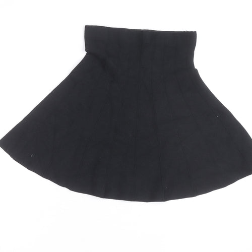 Pink Vanilla Women's Black Skater Short Skirt Size S High Rise
