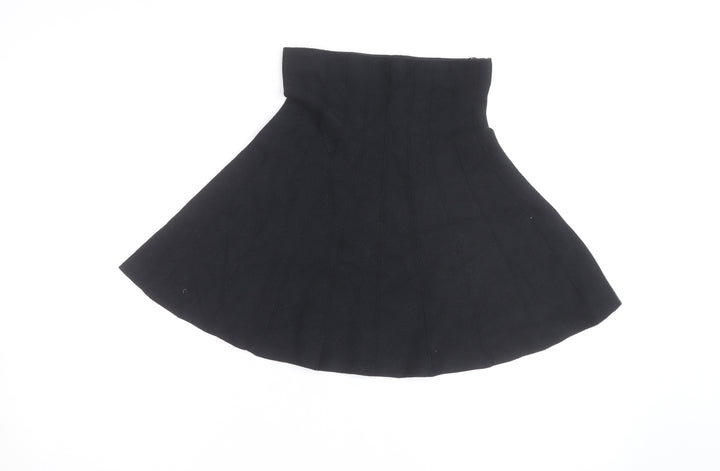 Pink Vanilla Women's Black Skater Short Skirt Size S High Rise