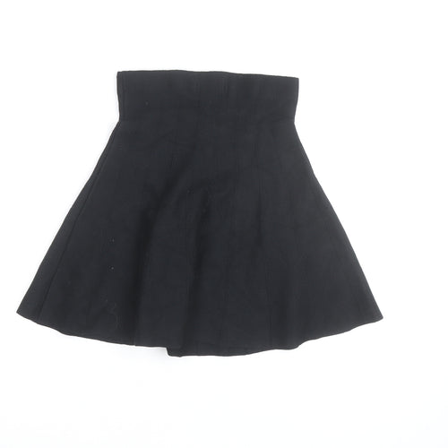 Pink Vanilla Women's Black Skater Short Skirt Size S High Rise