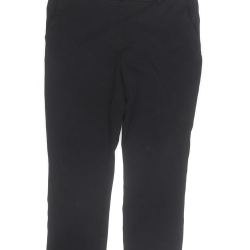 H&M Women's Black Chino Stripe Trim Stretch Trousers Size 14