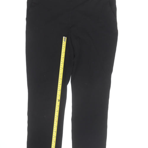 H&M Women's Black Chino Stripe Trim Stretch Trousers Size 14