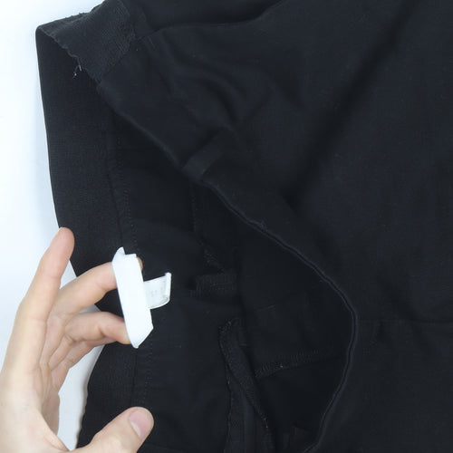H&M Women's Black Chino Stripe Trim Stretch Trousers Size 14