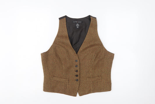 New York & Company Women's Brown Tweed Waistcoat Size 12 Classic Fit