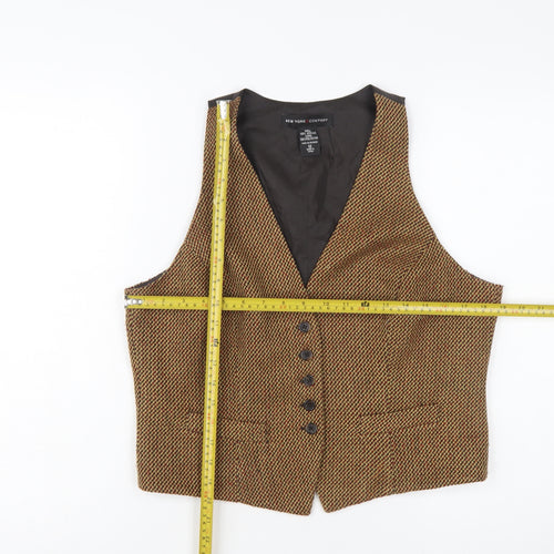 New York & Company Women's Brown Tweed Waistcoat Size 12 Classic Fit