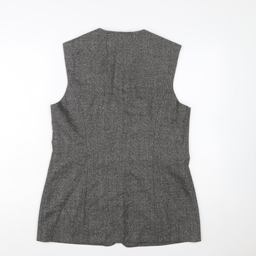 Conrad C Collection Grey Wool Embroidered Waistcoat Size 12 Women’s