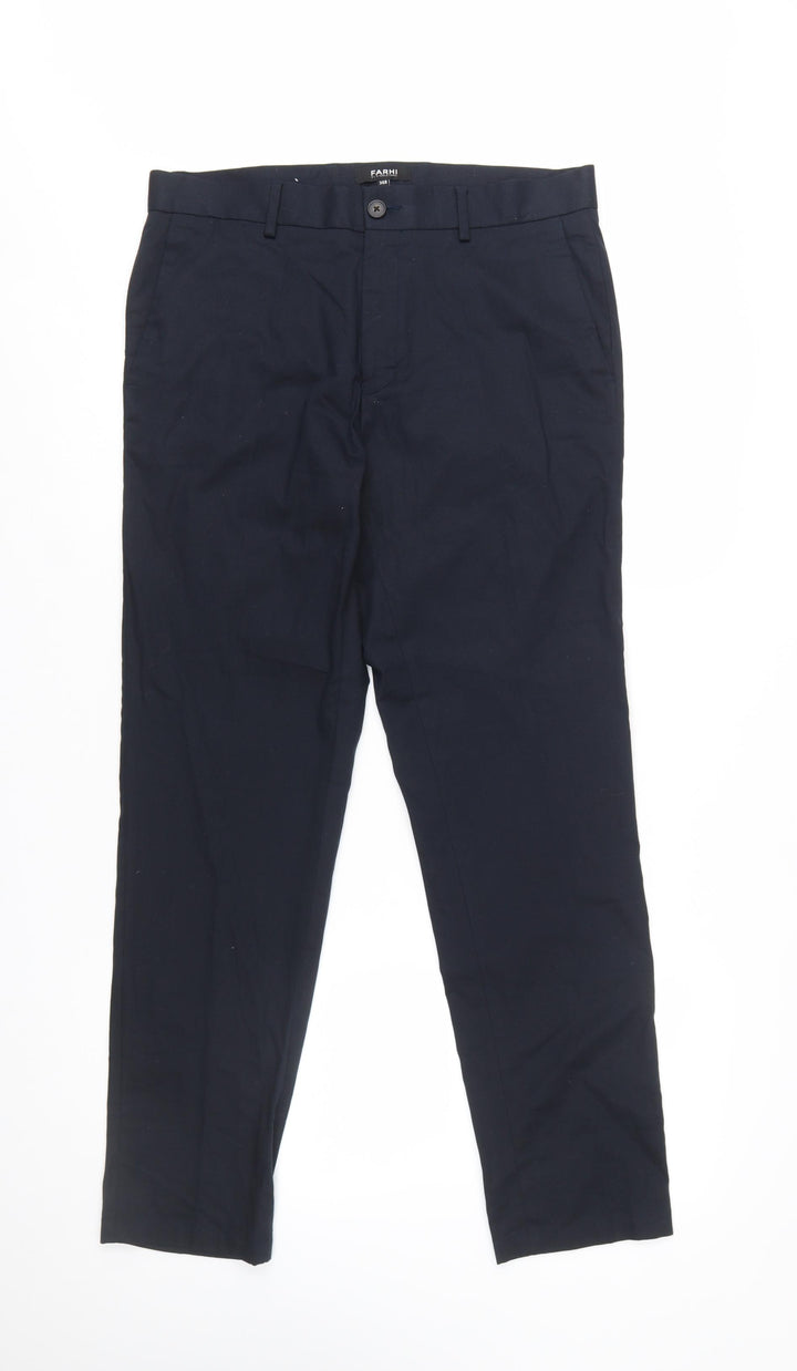 Farhi by Nicole Farhi Men's Blue 34R Slim Fit Chino Trousers