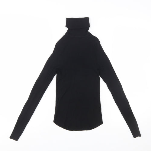 ZARA Women Black Slim Roll Neck Long Sleeve Pullover Jumper Size S