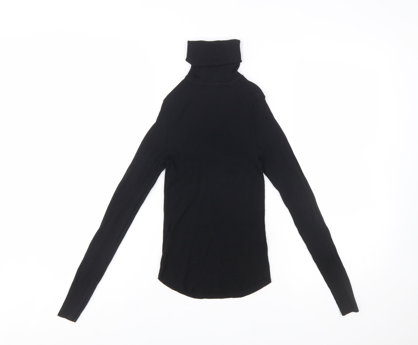 ZARA Women Black Slim Roll Neck Long Sleeve Pullover Jumper Size S