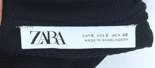 ZARA Women Black Slim Roll Neck Long Sleeve Pullover Jumper Size S