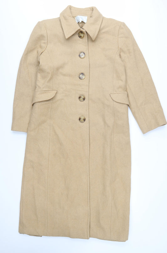 Fairweather Women’s Beige Wool Blend Long Overcoat Size 8 Petite