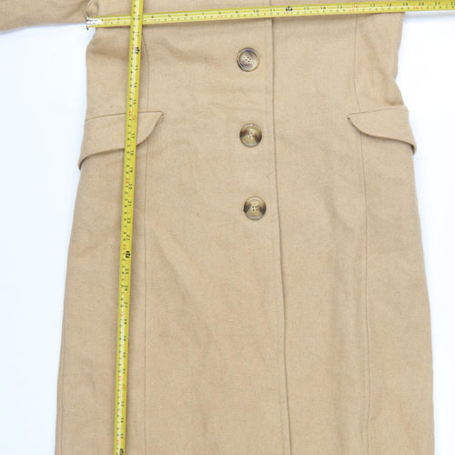 Fairweather Women’s Beige Wool Blend Long Overcoat Size 8 Petite