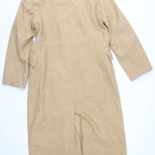 Fairweather Women’s Beige Wool Blend Long Overcoat Size 8 Petite