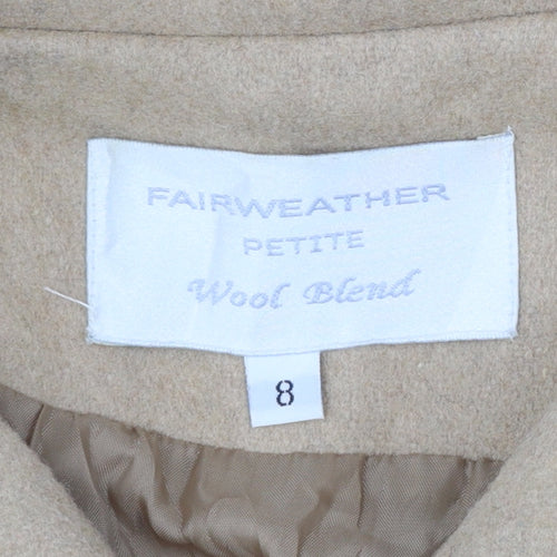 Fairweather Women’s Beige Wool Blend Long Overcoat Size 8 Petite
