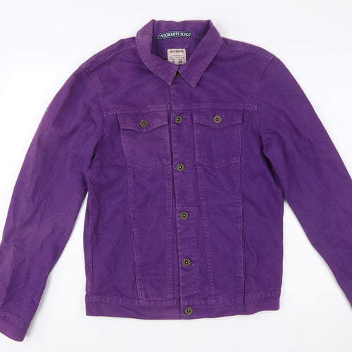 Pull & Bear Women's Purple Cotton Trucker Jacket Size 10