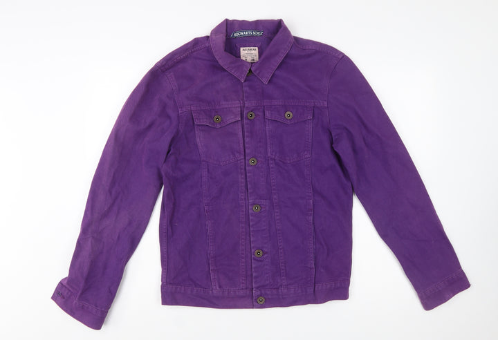Pull & Bear Women's Purple Cotton Trucker Jacket Size 10