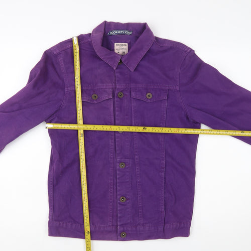 Pull & Bear Women's Purple Cotton Trucker Jacket Size 10