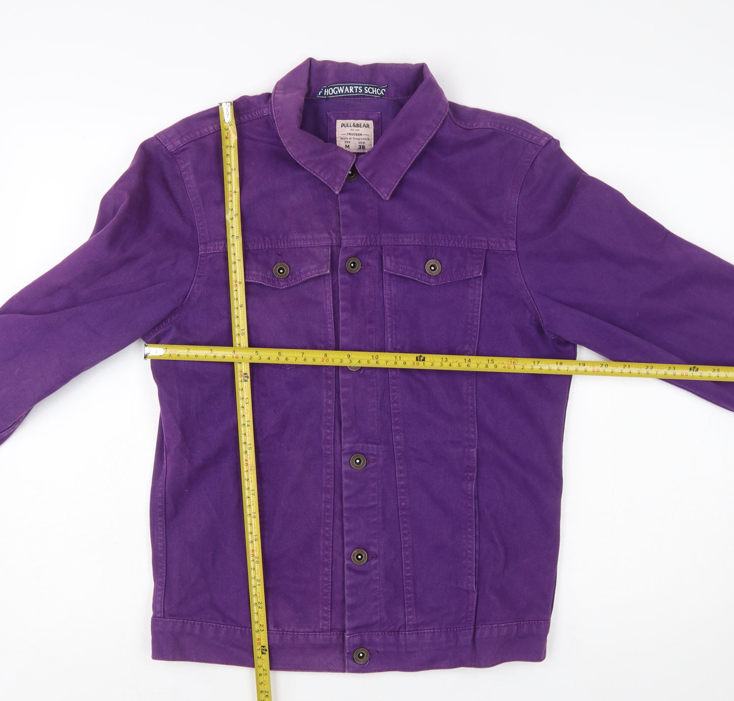 Pull & Bear Women's Purple Cotton Trucker Jacket Size 10