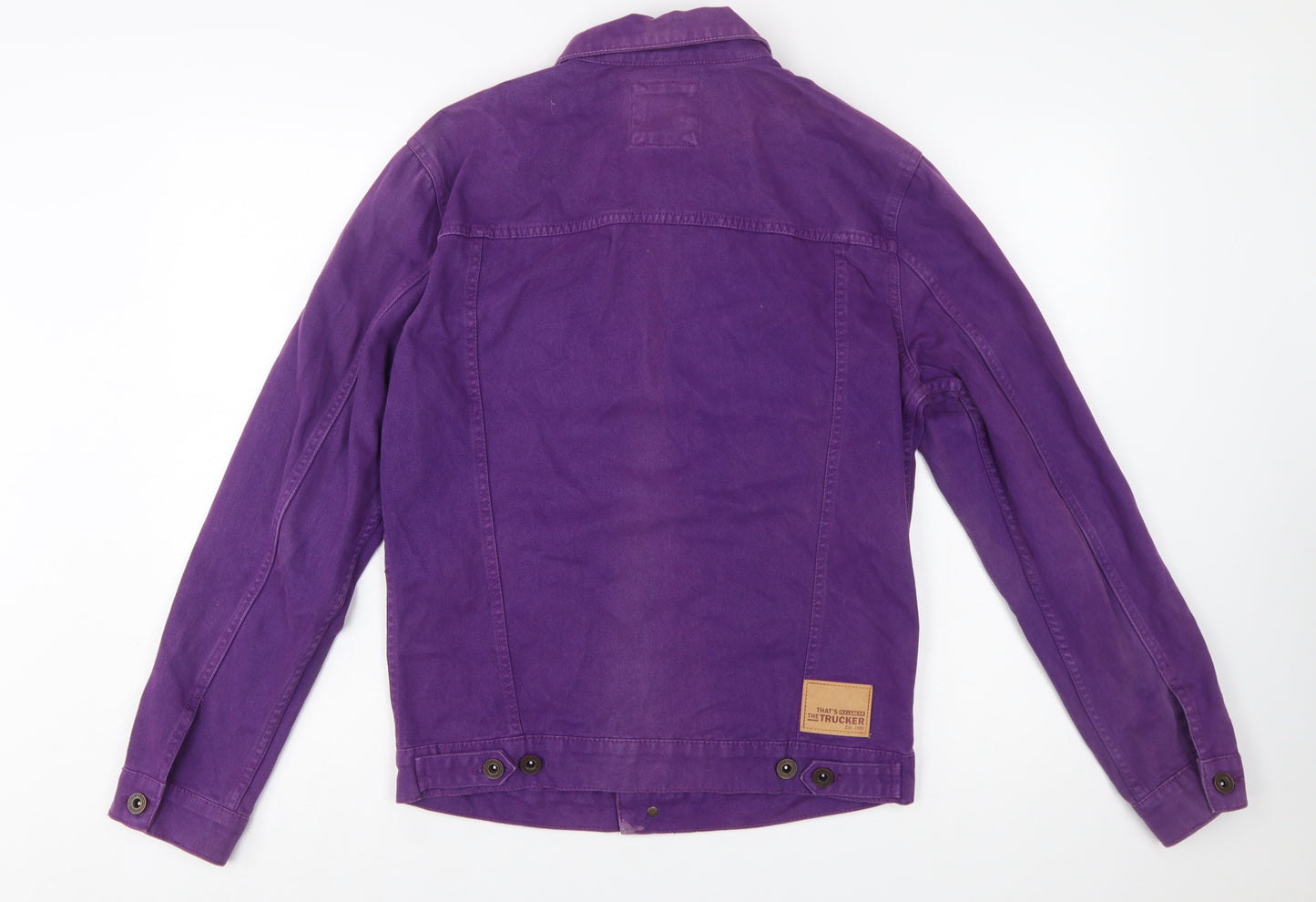 Pull & Bear Women's Purple Cotton Trucker Jacket Size 10