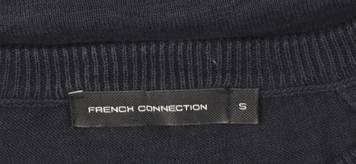 French Connection Men's Blue Cotton Crew Neck Pullover Jumper Size S