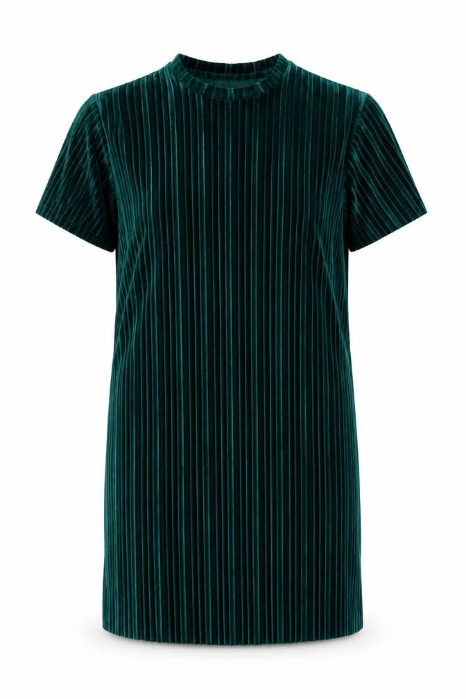 JD Williams Women’s Green Velvet Striped T-Shirt Dress Size 10