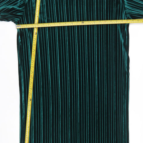 JD Williams Women’s Green Velvet Striped T-Shirt Dress Size 10