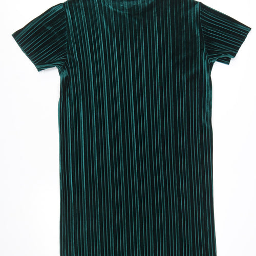 JD Williams Women’s Green Velvet Striped T-Shirt Dress Size 10