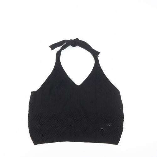 New Look Women's Black Knit Halter Camisole Top Size 14