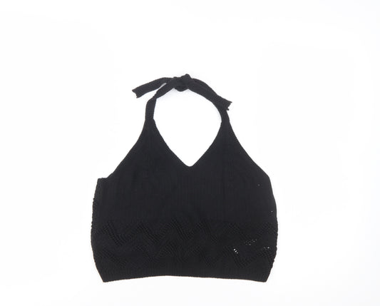 New Look Women's Black Knit Halter Camisole Top Size 14