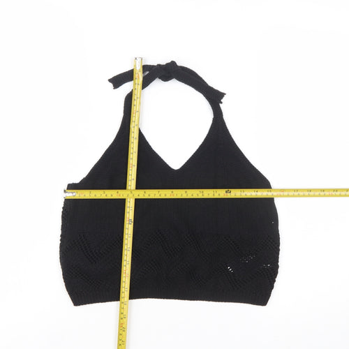 New Look Women's Black Knit Halter Camisole Top Size 14