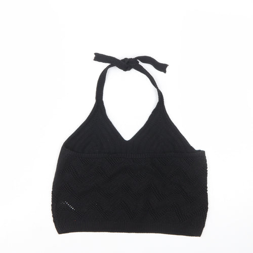 New Look Women's Black Knit Halter Camisole Top Size 14