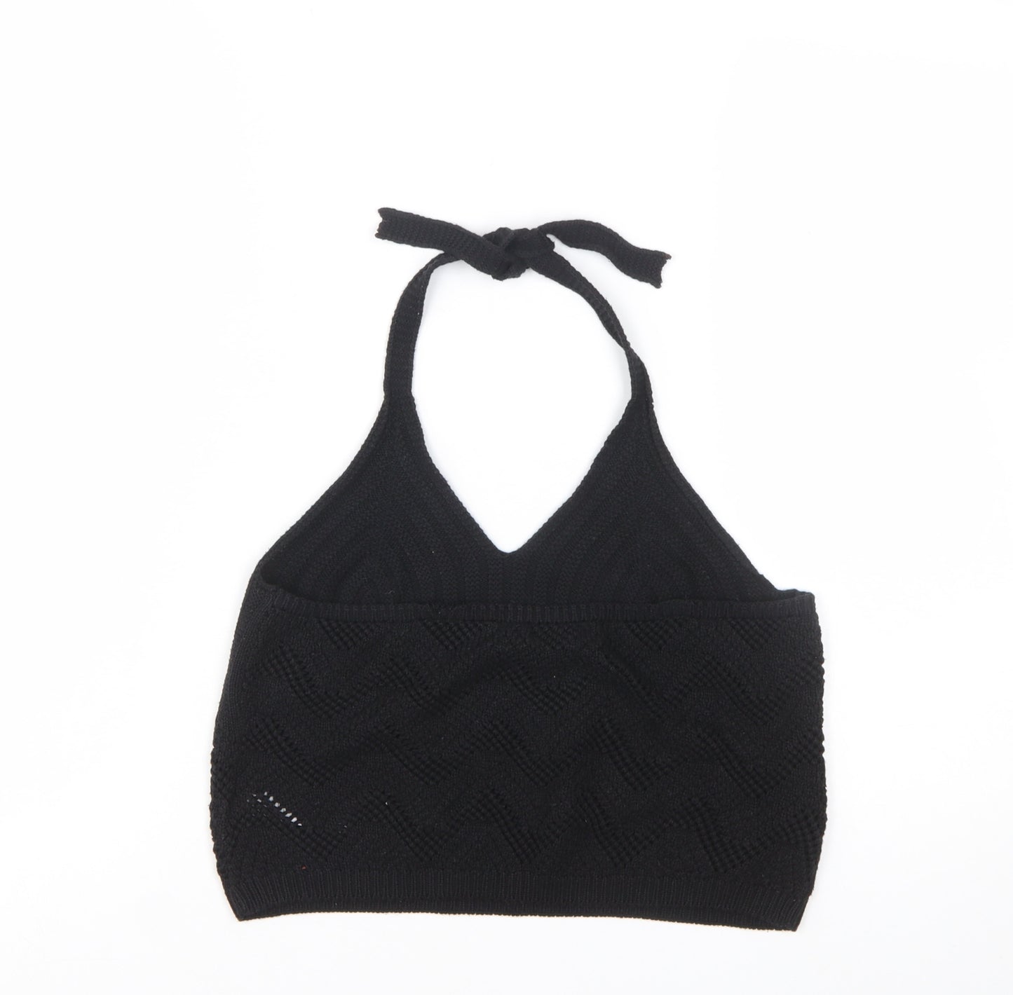 New Look Women's Black Knit Halter Camisole Top Size 14