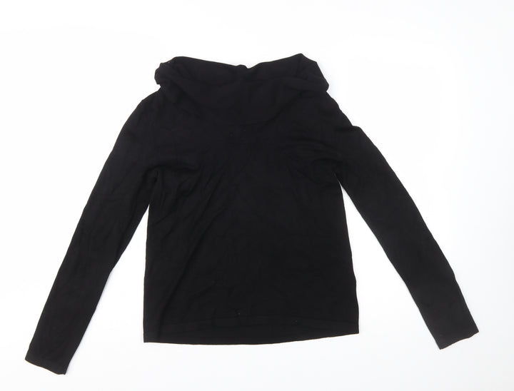 Phase Eight Women's Black Cowl Neck Long Sleeve Knit Jumper Size M