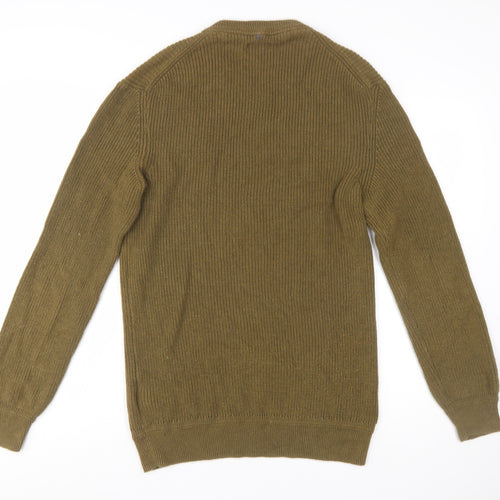 GANT Men's Green M Crew Neck Cotton Chunky-Knit Jumper