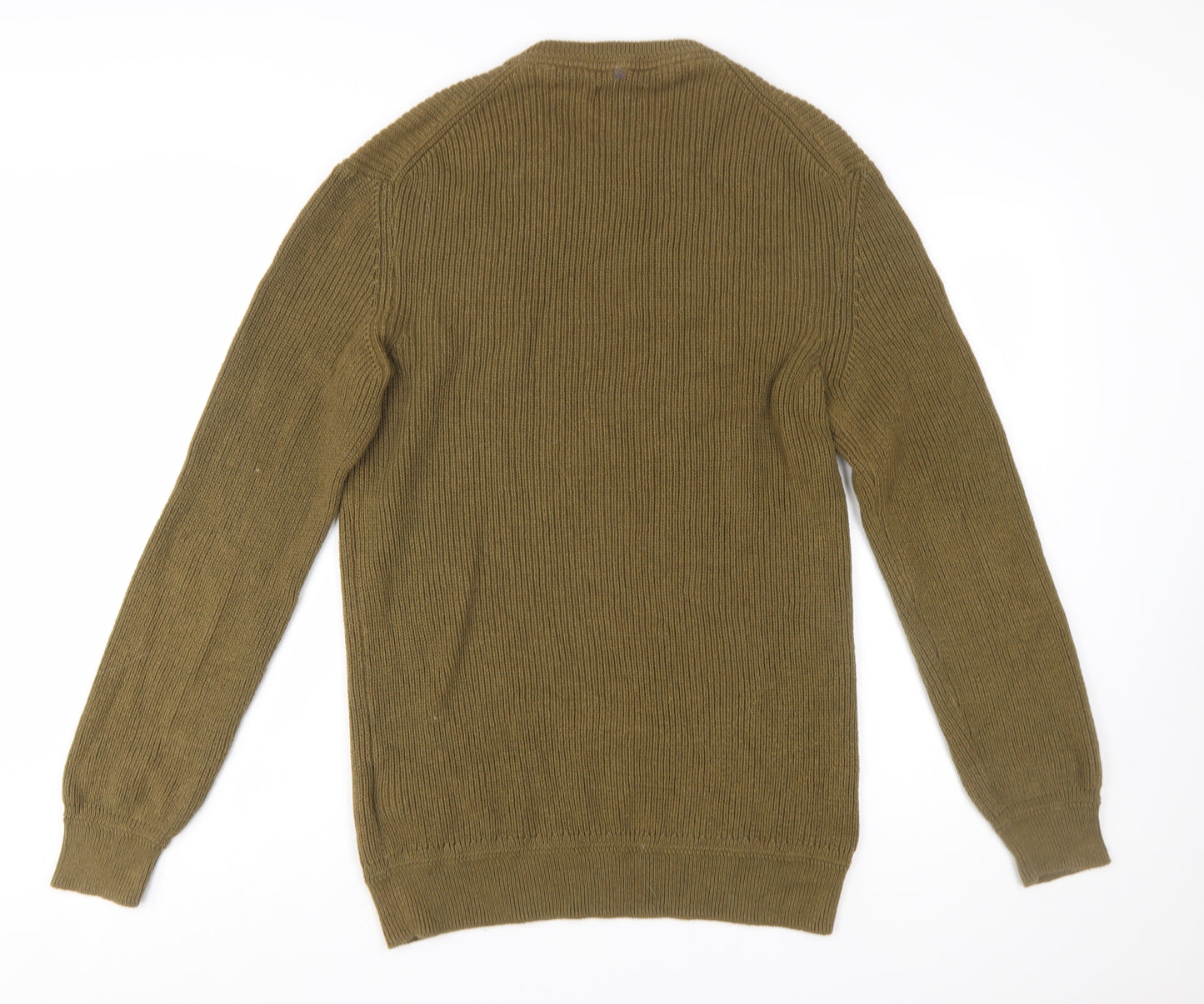 GANT Men's Green M Crew Neck Cotton Chunky-Knit Jumper