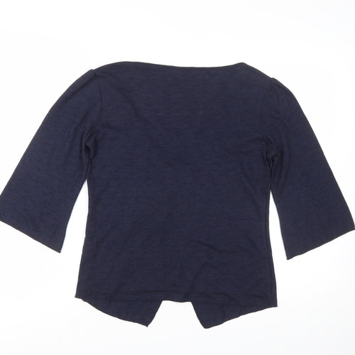 Marks and Spencer Per Una Women's Blue 3/4 Sleeve V-Neck Cardigan Size 12