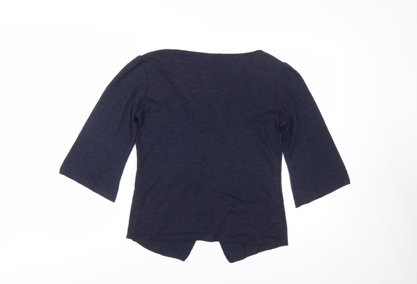 Marks and Spencer Per Una Women's Blue 3/4 Sleeve V-Neck Cardigan Size 12