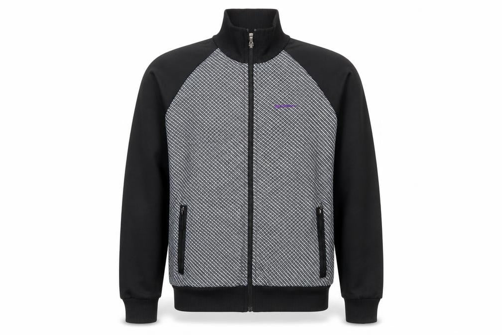 Front view of Ben Sherman men’s black grey full zip sweatshirt l classic fit