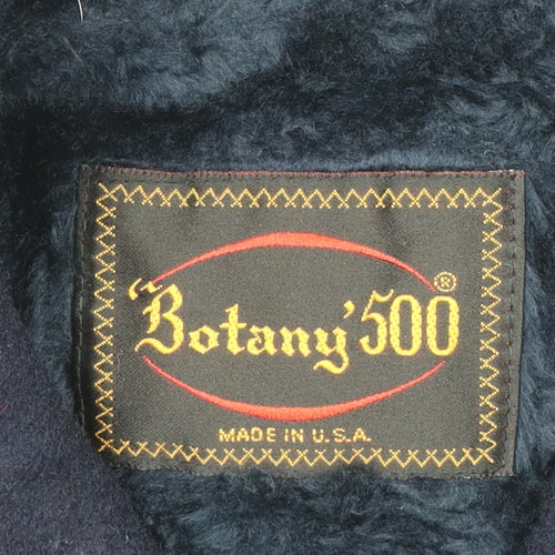 Botany 500 Men's Navy Blue Wool Overcoat Size 46 Regular Classic