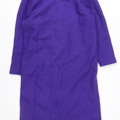 Emblem Women’s Purple Wool Blend Long Double Breasted Overcoat Size 10