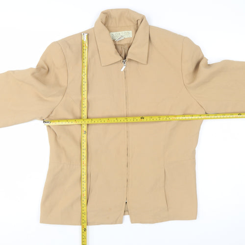 Norton McNaughton Women's Beige Polyester Zip Jacket Size 10