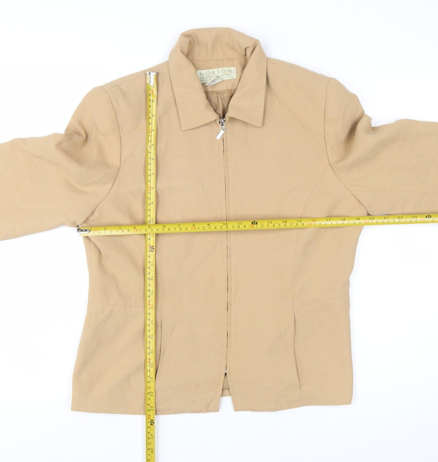 Norton McNaughton Women's Beige Polyester Zip Jacket Size 10