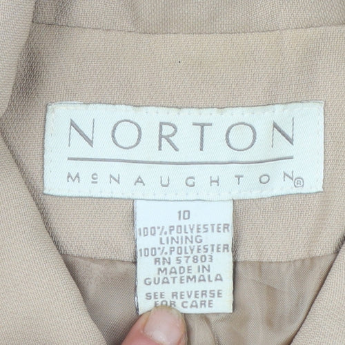 Norton McNaughton Women's Beige Polyester Zip Jacket Size 10