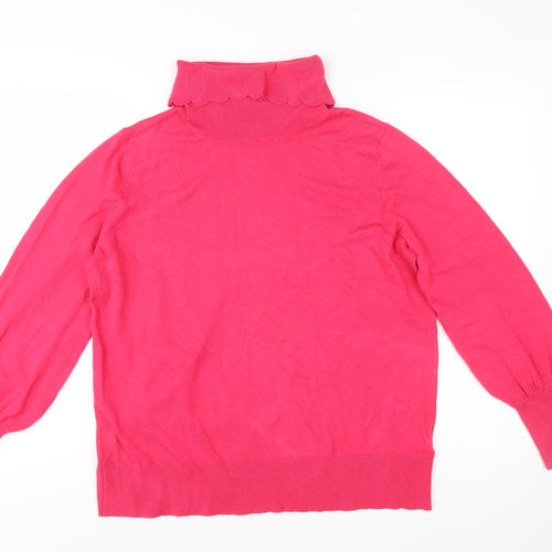 Monsoon Women’s Pink Roll Neck Knit Jumper L Long Sleeve