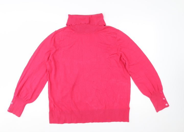 Monsoon Women’s Pink Roll Neck Knit Jumper L Long Sleeve